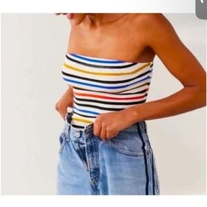 Urban Outfitters Striped Strapless bodysuit